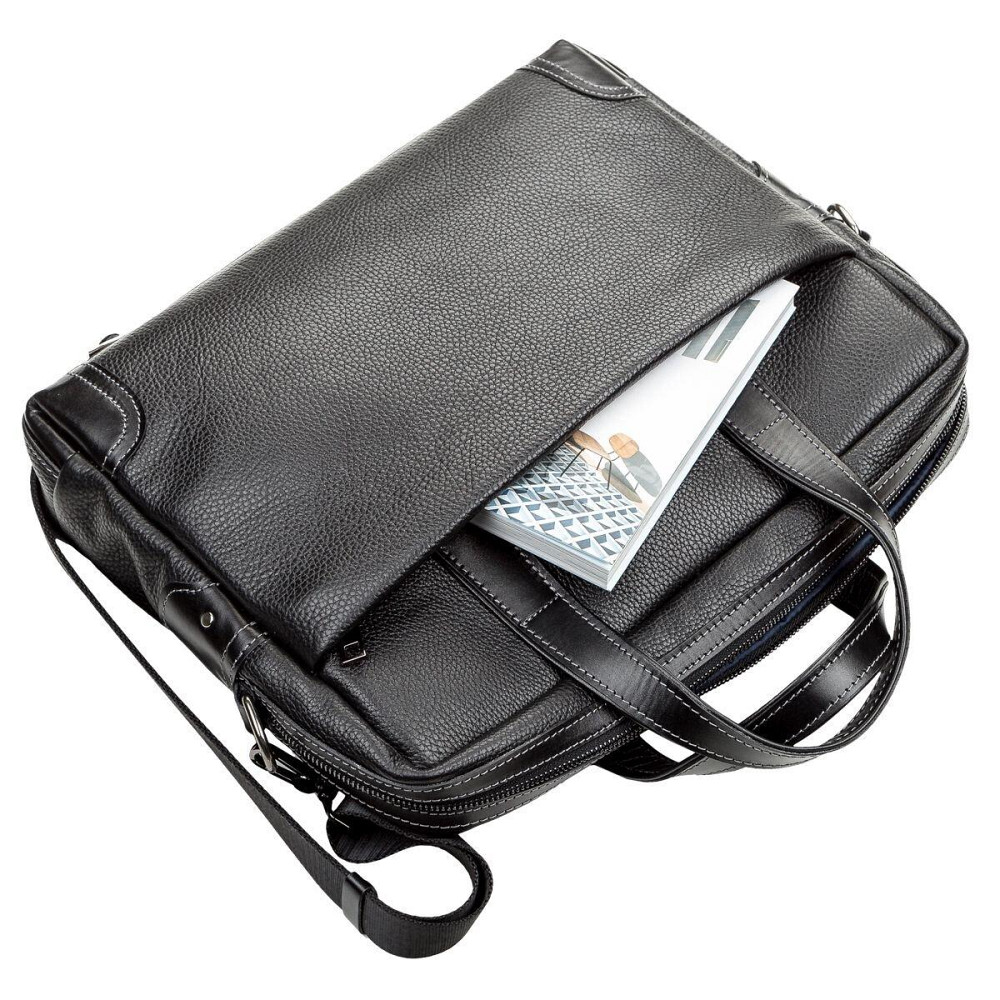 Сумка для ноутбука SHVIGEL 11110 кожаная Черная Киев - изображение 6