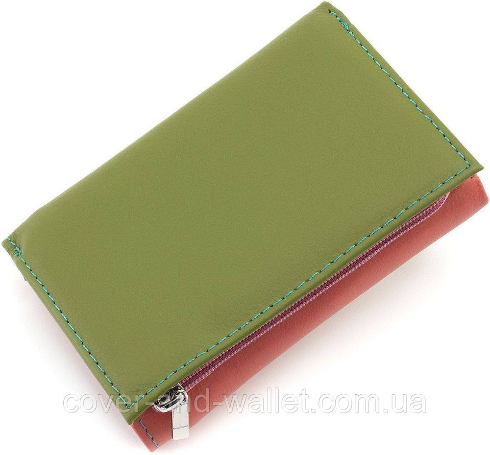 Невеликий жіночий різнокольоровий гаманець із натуральної шкіри на магніті ST 031 Київ - фото 2
