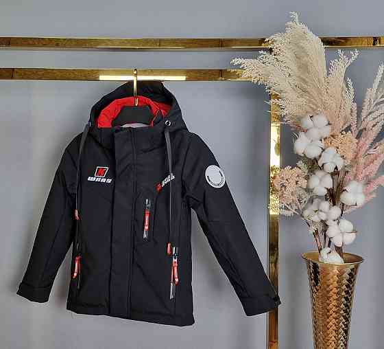 Демисезонная черно-красная куртка для мальчиков 110,116,122,134 Николаев