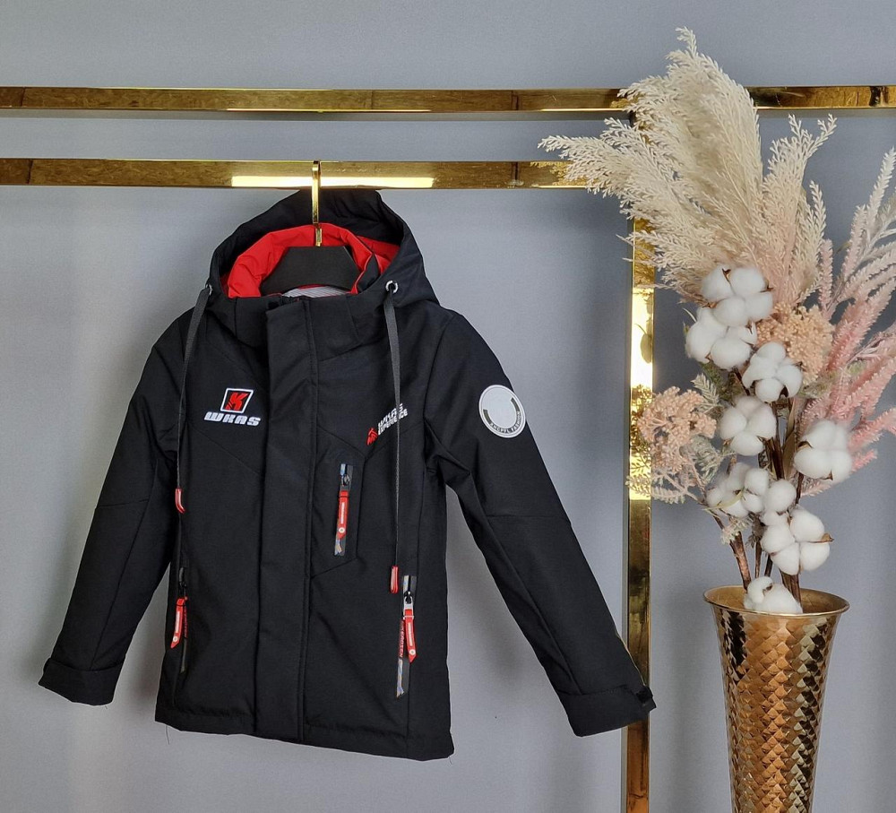 Демисезонная черно-красная куртка для мальчиков 110,116,122,134 Николаев - изображение 1