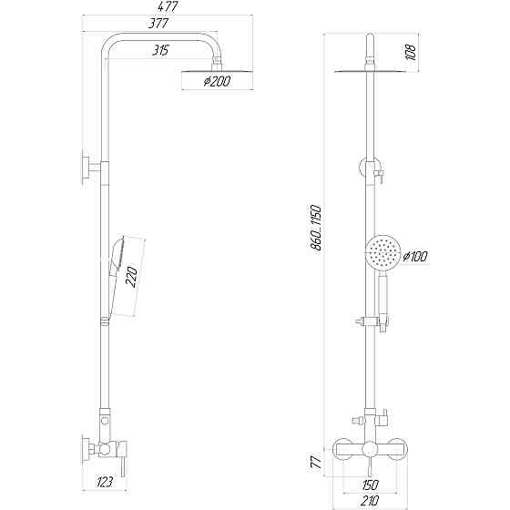 Душова система Globus Lux ALPEN SUS-SH-05 Київ