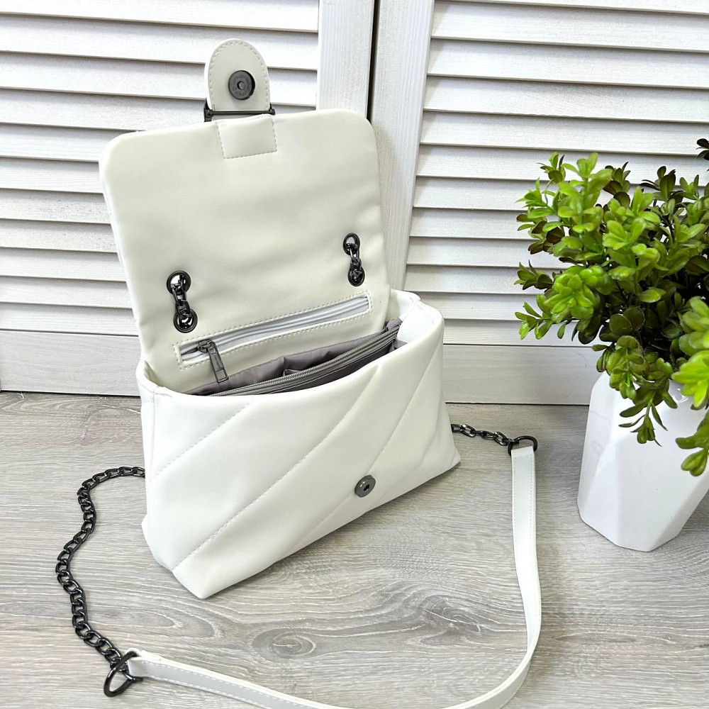 Брендова жіноча сумка. Жіноча біла сумка маленька через плече. 873 Київ - фото 5