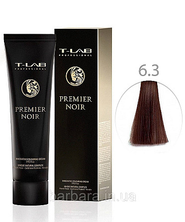 Крем-краска для волос T-LAB Professional Premier Noir Colouring Cream 6.3 темный блонд золотистый Киев - изображение 1