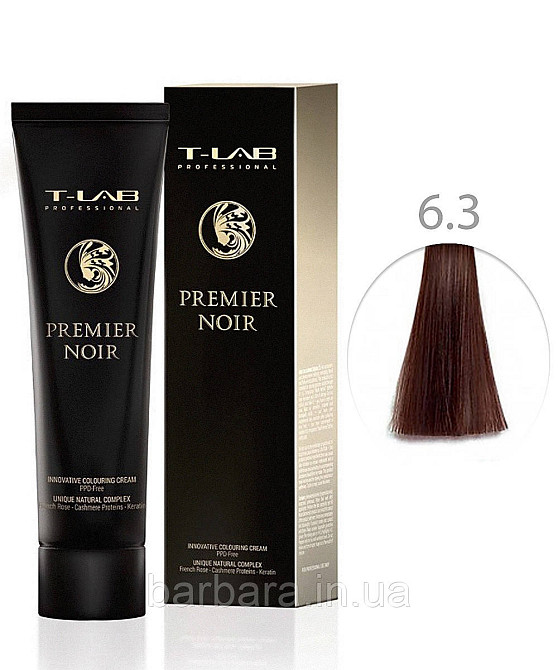 Крем-фарба для волосся T-LAB Professional Premier Noir Colouring Cream 6.3 темний блонд золотистий Київ - фото 1
