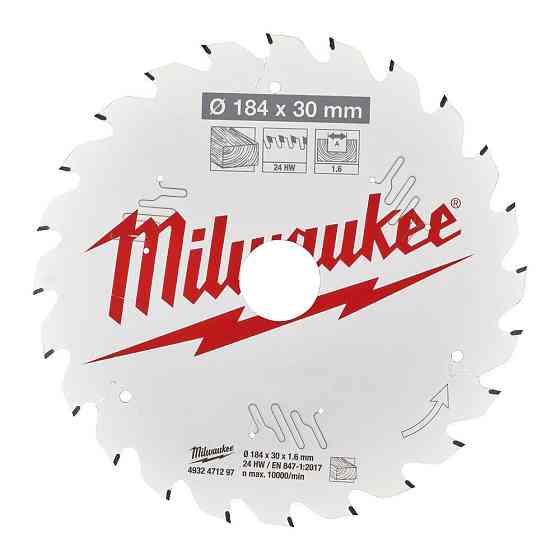 Диск пиляльний PFTE THIN KERF MILWAUKEE, O184х30х1,6мм, 24 зуб. Одеса