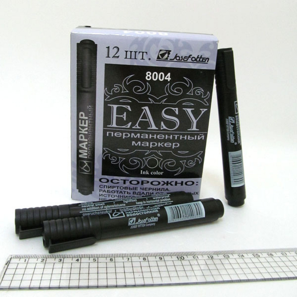 Маркер перманентный J.Otten, 3мм, черный, 12шт/уп Павлоград - изображение 2