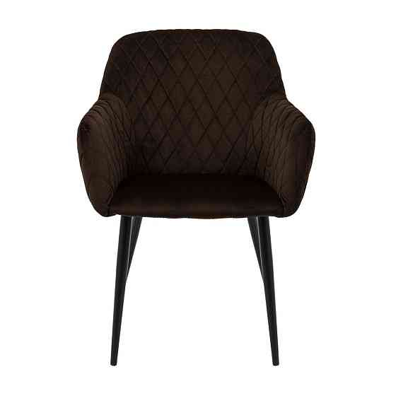 Стілець крісло м'який LibertyDesign U Jasmine 28 чорні ніжки Темно-коричневий Київ