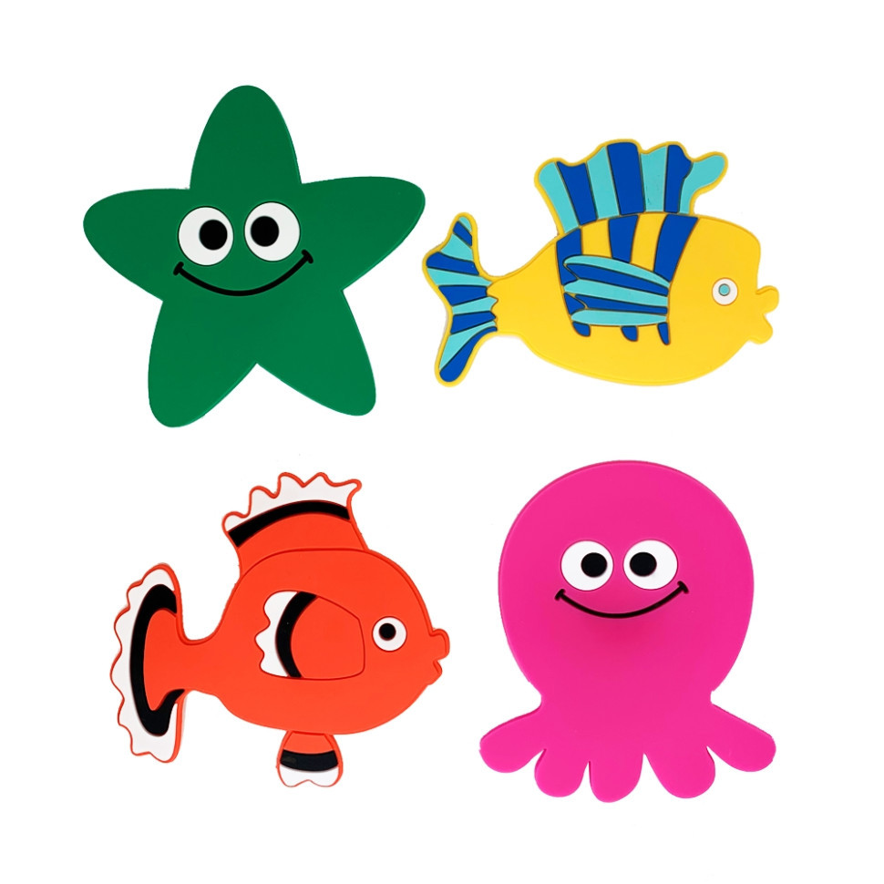 Набор мини-ковриков для ванной Морские животные MGZ-0910 с присоской Винница - изображение 3