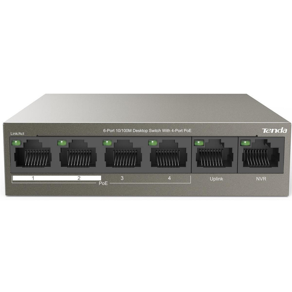 Комутатор Tenda TEF1106P-4-63W (4xFE PoE, 2xFE, 63 Вт) Ні Харків - фото 3
