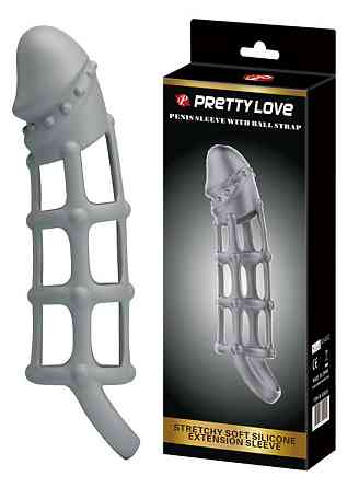 Ажурна насадка Penis Sleeve With Ball Strap, BI-026234. Sex Aura Київ