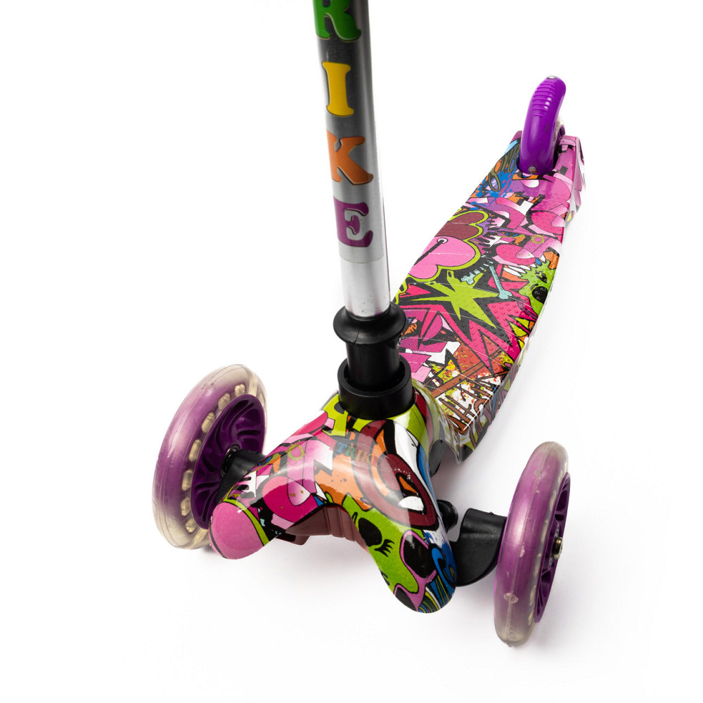 Самокат дитячий триколісний iTrike Mini BB 3-013-4-F-V висота керма 60-69 см, колеса з підсвічуванням, Фіолетовий Кам'янець-Подільський - фото 4