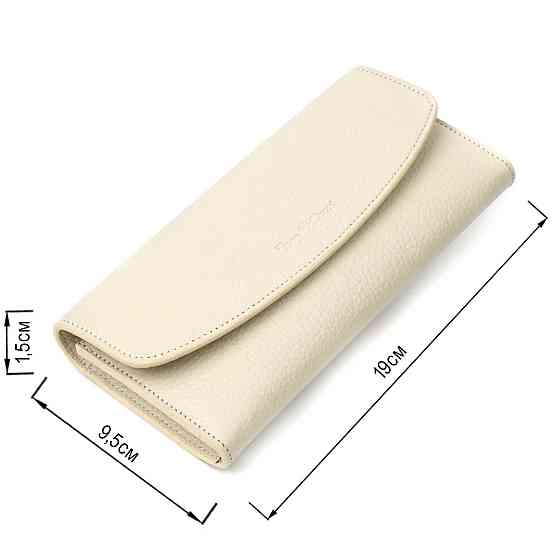 Интересный женский кошелек с монетницей на молнии из натуральной кожи Tony Bellucci 21965 Молочный Киев