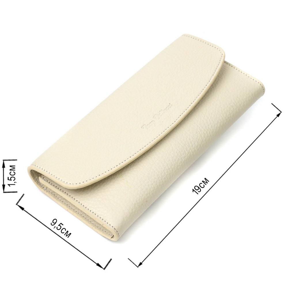 Цікавий жіночий гаманець з монетницею на блискавці з натуральної шкіри Tony Bellucci 21965 Молочний Київ - фото 6