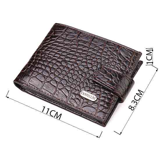 Оригінальний чоловічий гаманець із натуральної фактурної шкіри CANPELLINI 21513 Коричневий Київ