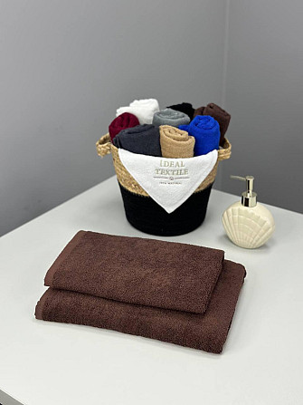 Рушник однотонний Ideal Textile 70х140 см 400 г/м2 шоколадний (56860928) Чернівці - фото 6