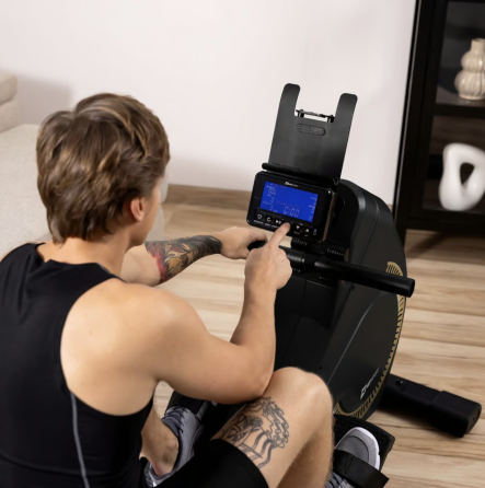 Гребний тренажер Hop-Sport HS-095R Spike золотий Київ