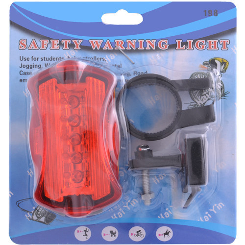 Велосипедний задній фонарик мигалка на батарейках 198-5LED, 2xAAA Дніпро - фото 5