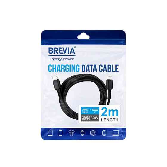 Кабель Brevia Type-C to Lightning 30W 2м, чорний ZIP (51200BCLZ1) Львів