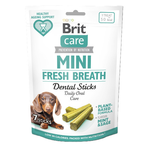 Ласощі Brit Care Mini Treats Fresh Breath для собак малих порід для зубів і свіжості подиху 7 шт/120 г Київ - фото 1