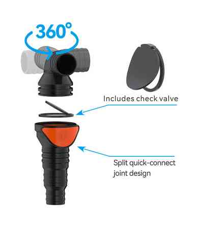 Зворотний клапан SEAFLO кутовий (90°) для шланга 25/32/38 мм — Універсальний (Marine Grade) Київ