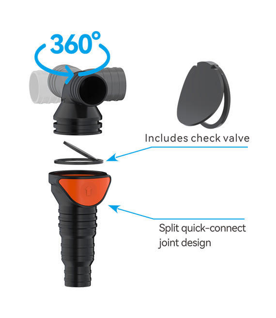 Зворотний клапан SEAFLO кутовий (90°) для шланга 25/32/38 мм — Універсальний (Marine Grade) Київ - фото 4