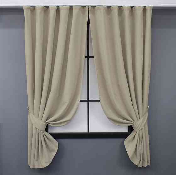 Комплект коротких штор VR-Textil Мікровелюр Petek № 1488ш Бежевий 130х170 см 2 шт (35-0235) Київ