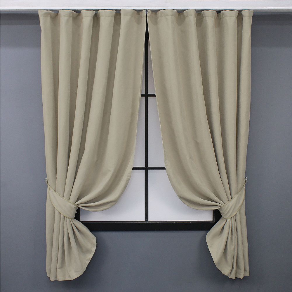 Комплект коротких штор VR-Textil Мікровелюр Petek № 1488ш Бежевий 130х170 см 2 шт (35-0235) Київ - фото 1