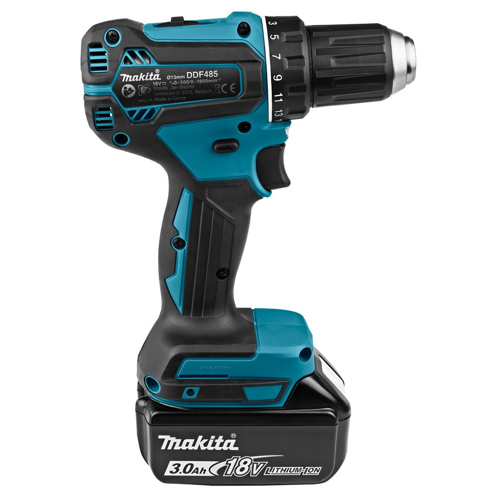 Дриль-шурупокрут акумуляторний Makita DDF485SFJ 18 В, 50 Нм, 2×3 А·год, Makpac Київ - фото 6