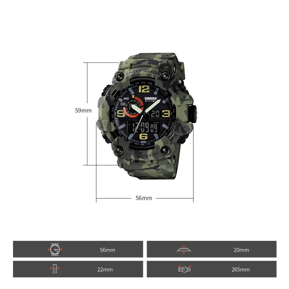 Мужские наручные часы Skmei 1520 Камуфляж Киев - изображение 2