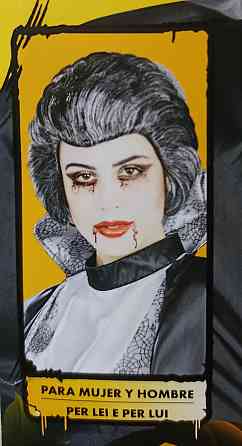 Перука на Хелловін чорне волосся з сивими пасмами оne size Київ