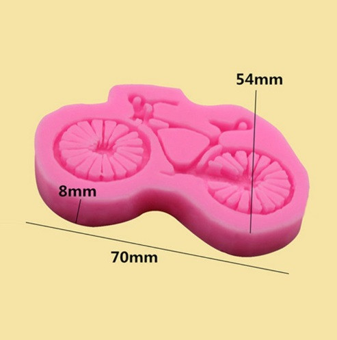 Молд силиконовый Велосипед 54 на 70 мм розовый Киев - изображение 2