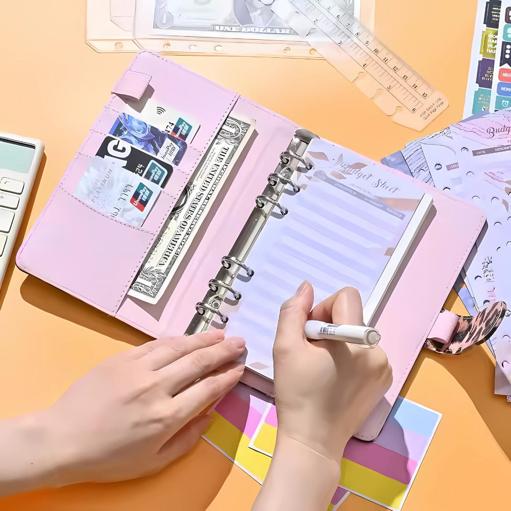 Блокнот-планер для финансов формат А6,планер бюджета и хранения денег,органайзер леопардовый с розовым Каменец-Подольский - изображение 8