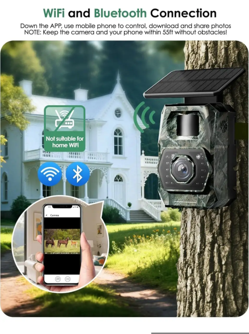 Камера-фотопастка Solar Trail Camera Wi-Fi 6, 48 МП, 1296P, нічне бачення, сонячна панель, акумулятор 5200 мАг, IP66 Київ - фото 6