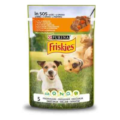 Вологий корм для собак Purina Friskies з куркою та морквою у підливці 85 г (7613035800847/8445290751065) Вінниця