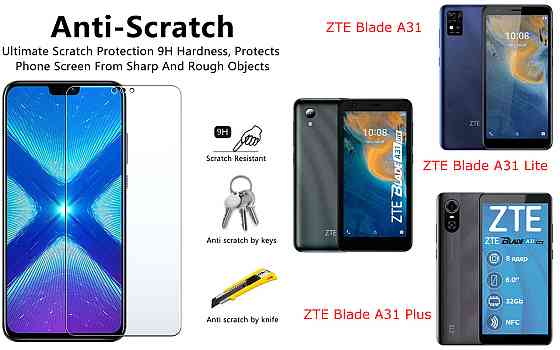 Захисне скло NeoGlass для ZTE Blade A31, A31 Lite, A31 Plus – надпрозоре та стійке Київ