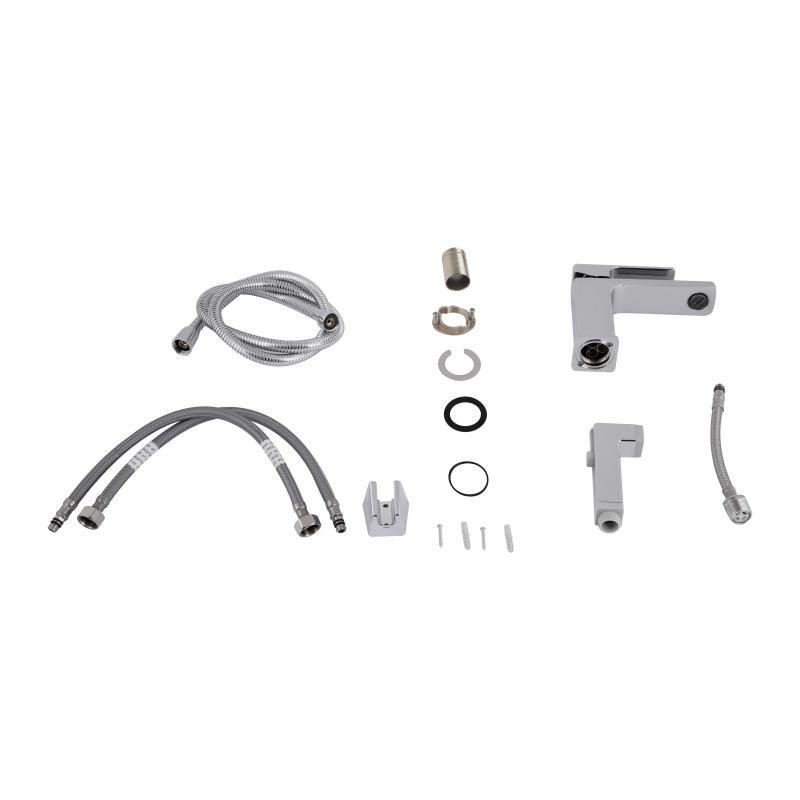 Смеситель для раковины, с гигиеническим душем Qtap Gemini QTGEM272CRM45689 (k35), однорычажный, низкий, Chrome Харьков - изображение 7