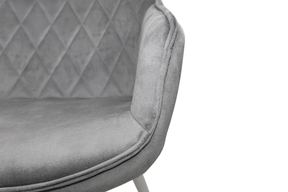 Крісло Наомі, білий/ велюр світл-сірий Київ - фото 8