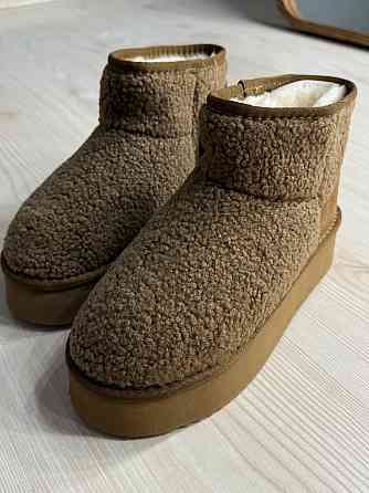 Угги женские Itts 1707-2 с мехом тедди на платформе коричневые, 38, 24 см Киев