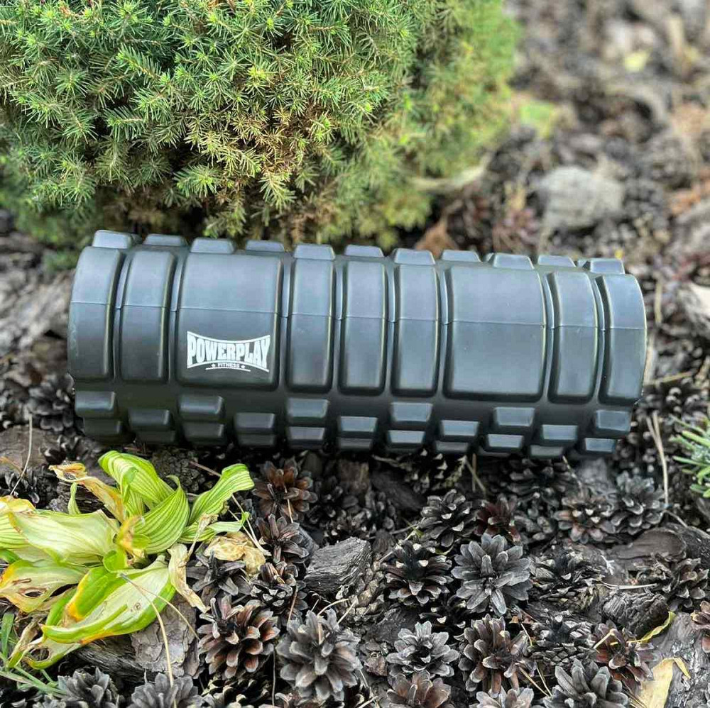 Масажний ролик (роллер) PowerPlay 4025 Massage Roller Чорний (33x14см.) Кам'янське - фото 9