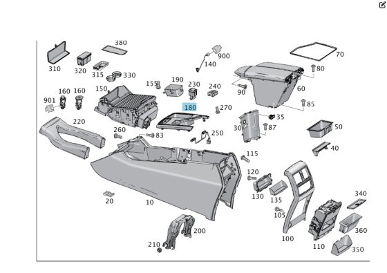 Mercedes-Benz  A1666800803 2A17 Декоративна накладка підлокітника з прорізами під кнопки та джойстик ML/GLE W166 GLE Coupe C292 GL/GLS X166 Одеса