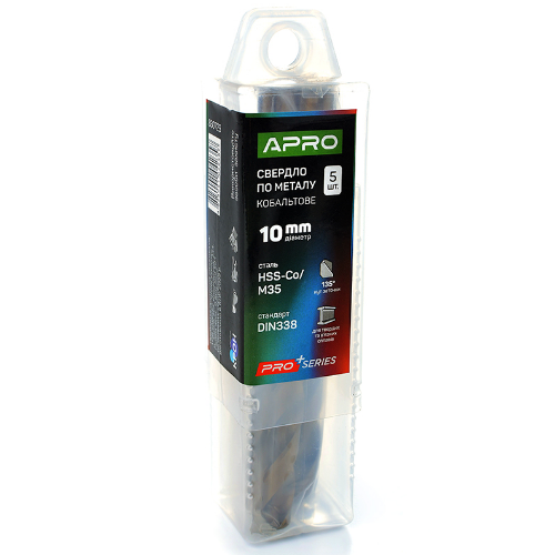 Свердло по металу d10мм HSS-Co/M35 кобальтове APRO Житомир - изображение 2