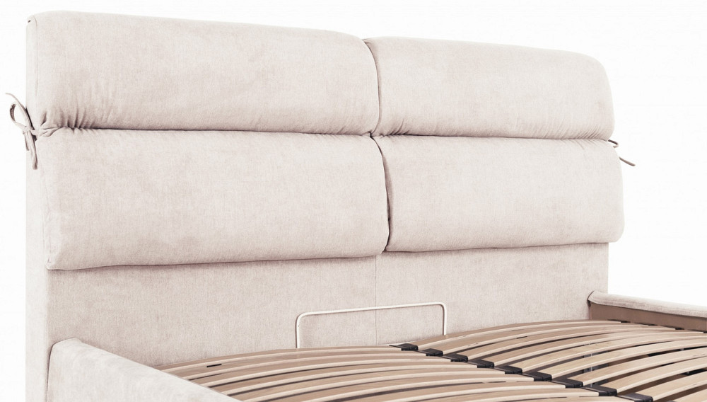 Ліжко Двоспальне Edinburgh Comfort 160 х 200 см Місті Milk З підйомним механізмом та нішою для білизни Бежевий Дніпро - фото 13