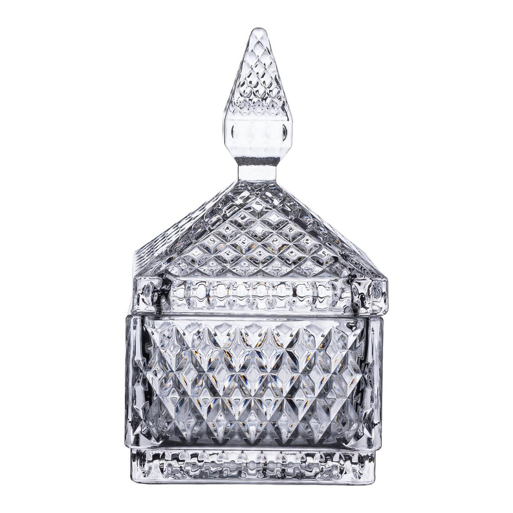 Yiwu Цукерниця скляна з кришкою 8.5х8.5х15 см квадратна HP-YH-27 Коломия - фото 5