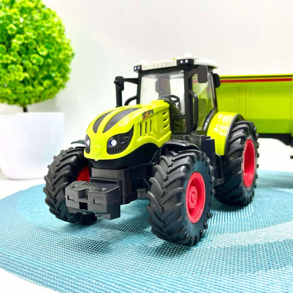 Трактор інерційний з причепом масштаб 1:14 гумові колеса світло звук Салатовий (99-55D) Чернігів - фото 5