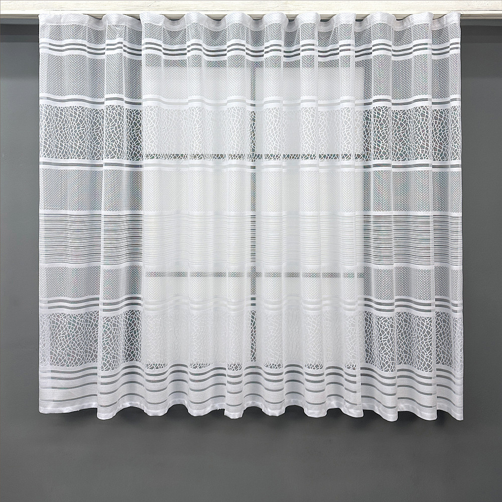 Короткий тюль VR-Textil 1951т Жаккард Белый 300х145 см (42-0898) Киев - изображение 1