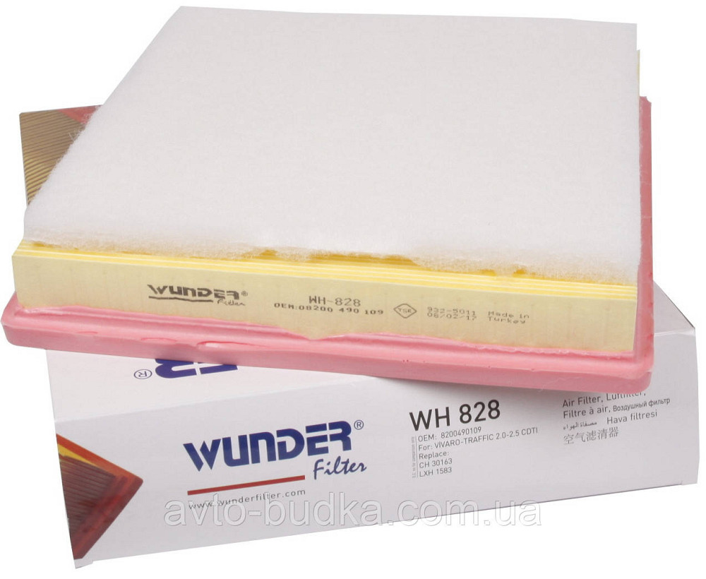 Фільтр повітряний на Рено Трафік 2.0dCi / 2.5dCi WUNDER (Турція) WH828 Новий Розділ - фото 1