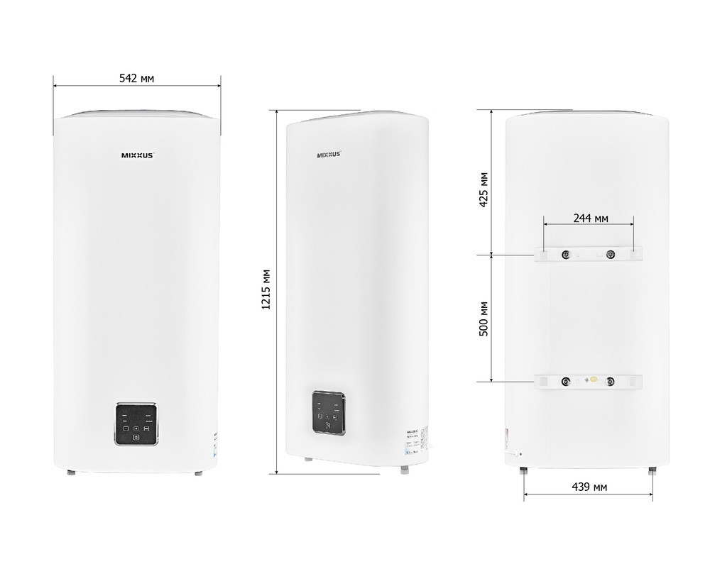 Водонагрівач "Плоский" MIXXUS EWH-10100 FLAT DRY накопичувальний 100 л, сухий тен 2 kW (WH0599) Київ - фото 2