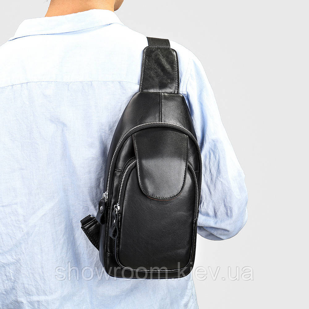 Кожаная сумка на грудь, слинг, бананка Leather Collection (9138) Киев - изображение 4
