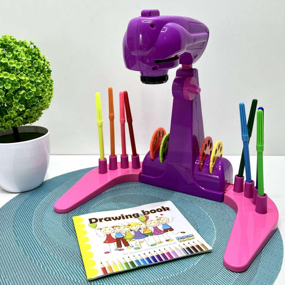 Проектор для малювання 32 слайда фломастери 12шт блокнот Рожевий (AK 0002 AB) Чернигов - изображение 1