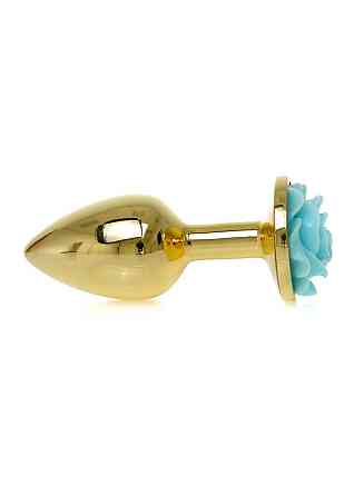Анальная пробка Plug-Jewellery Gold PLUG ROSE- Light Blue Sex Aura Киев